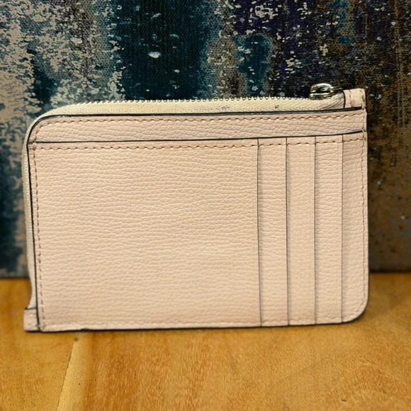 Kate Spade Minimalist Darcy Medium L-Zip Leather Card Holder Wallet-Light Fawn - Picture 7 of 10